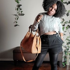 Haute Monde Black High Waist Shorts